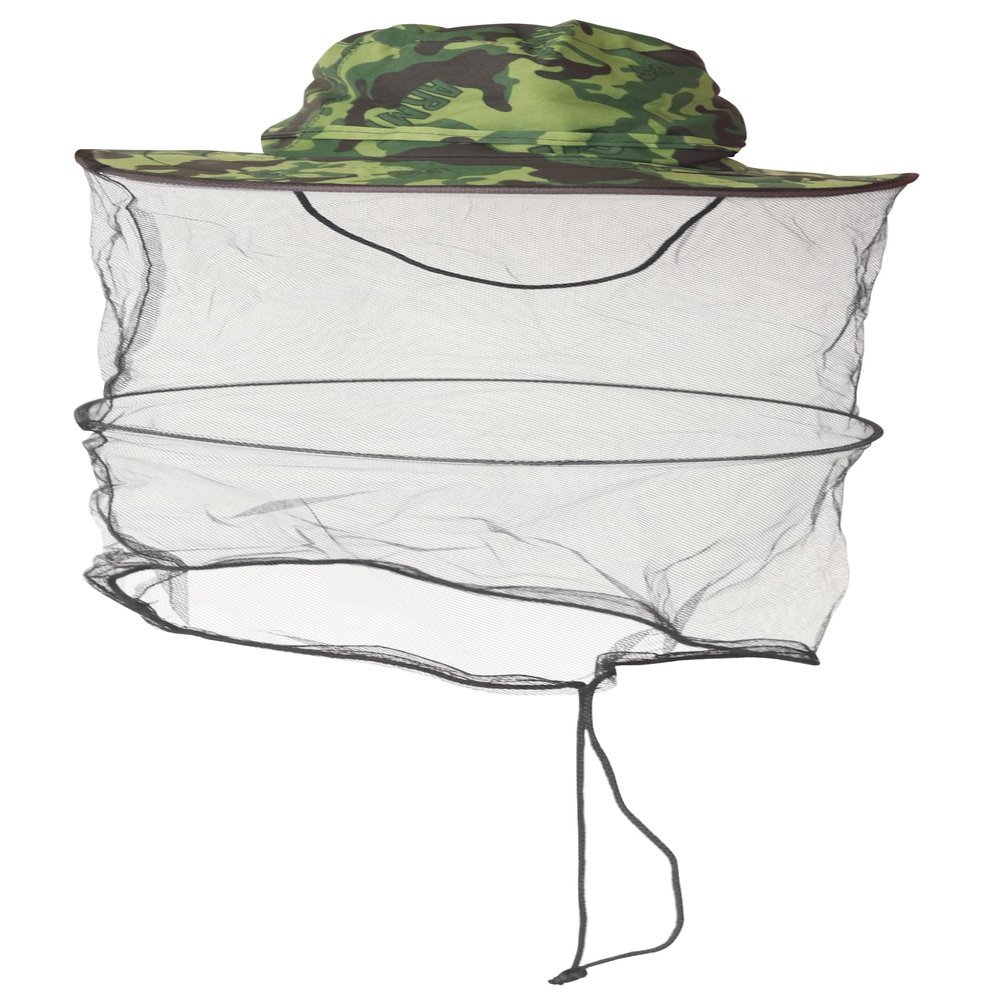 Full Funk Simple Thai Military Insect Mosquito Net Swamp Camouflage Hat, Dark Green