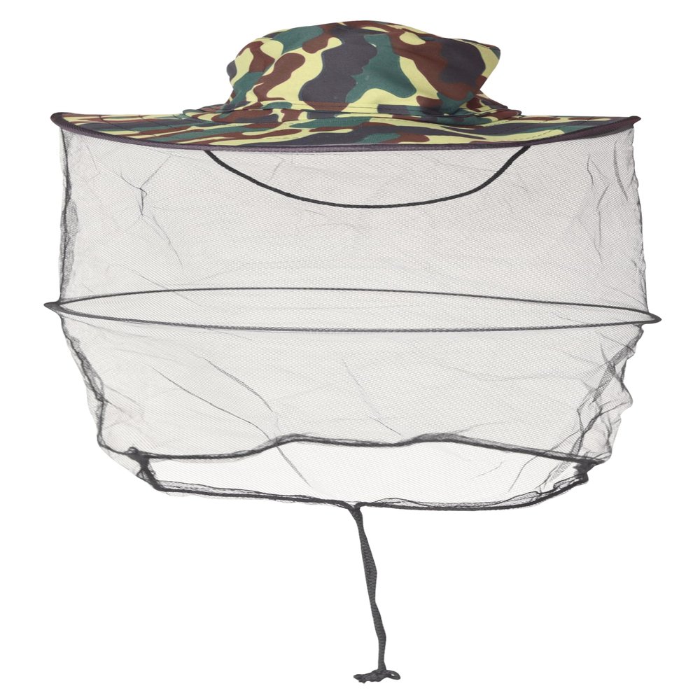 Full Funk Simple Thai Military Insect Mosquito Net Swamp Camouflage Hat, Army Green