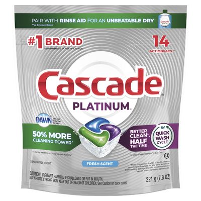 Cascade Action Dishwasher Detergent Tabs, 14 CT