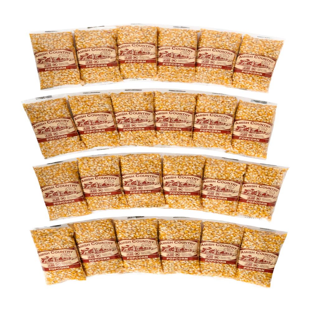 Amish Country Popcorn | 24-4 Oz Bags - Ladyfinger Kernels | Old Fashioned, Non-GMO and Gluten Free