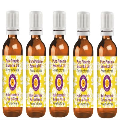 Deve Herbes Pure Pimento Essential Oil (Pimenta officinalis) Steam Distilled (Pack of Five) 100ml X 5 (16.9 oz)