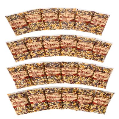 Amish Country Popcorn | 24-4 Oz Bags - Rainbow Kernels | Old Fashioned, Non-GMO and Gluten Free