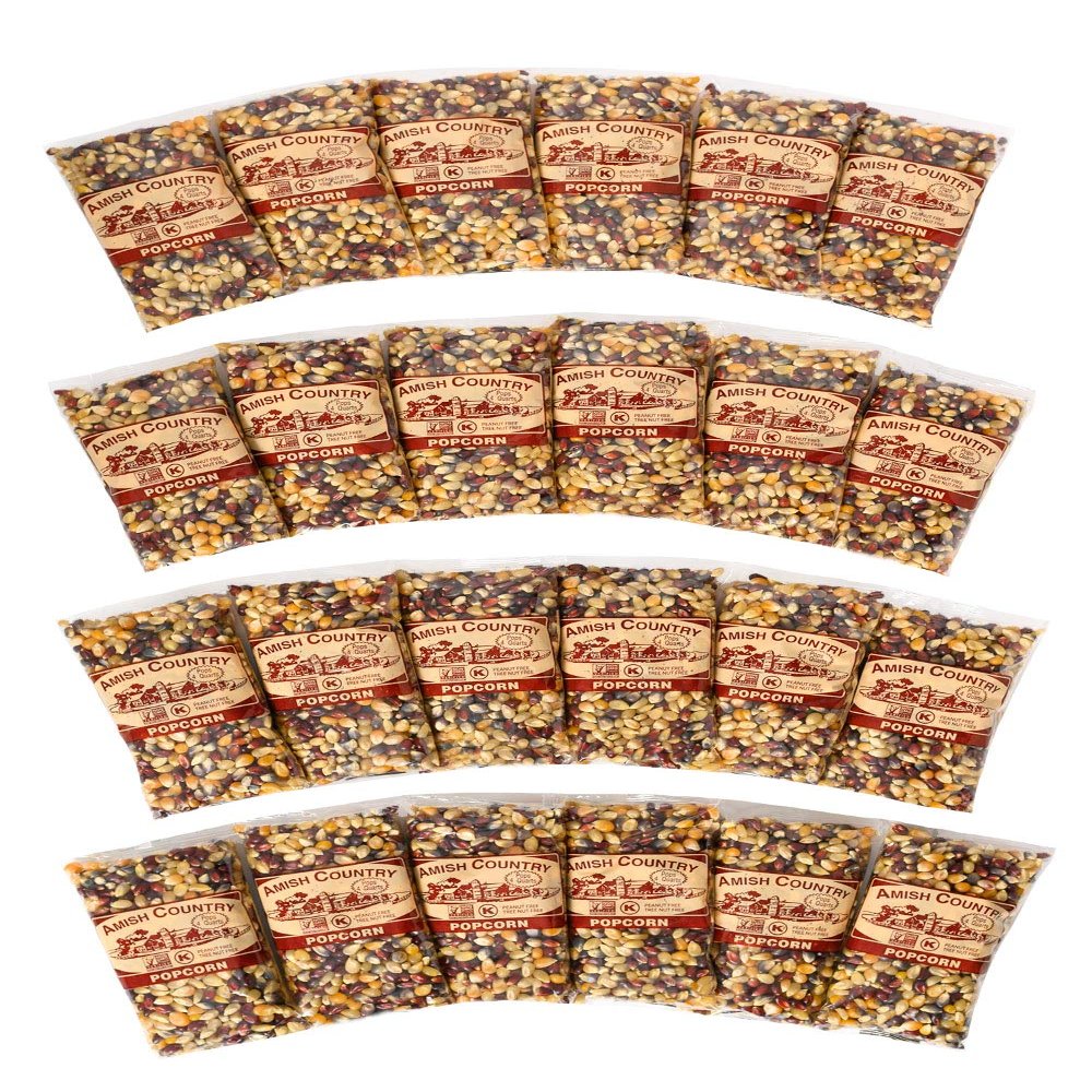 Amish Country Popcorn | 24-4 Oz Bags - Rainbow Kernels | Old Fashioned, Non-GMO and Gluten Free