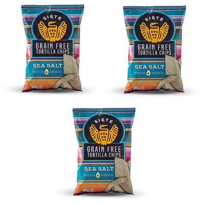 Siete Sea Salt Grain Free Tortilla Chips, 5 oz bags, 3-Pack