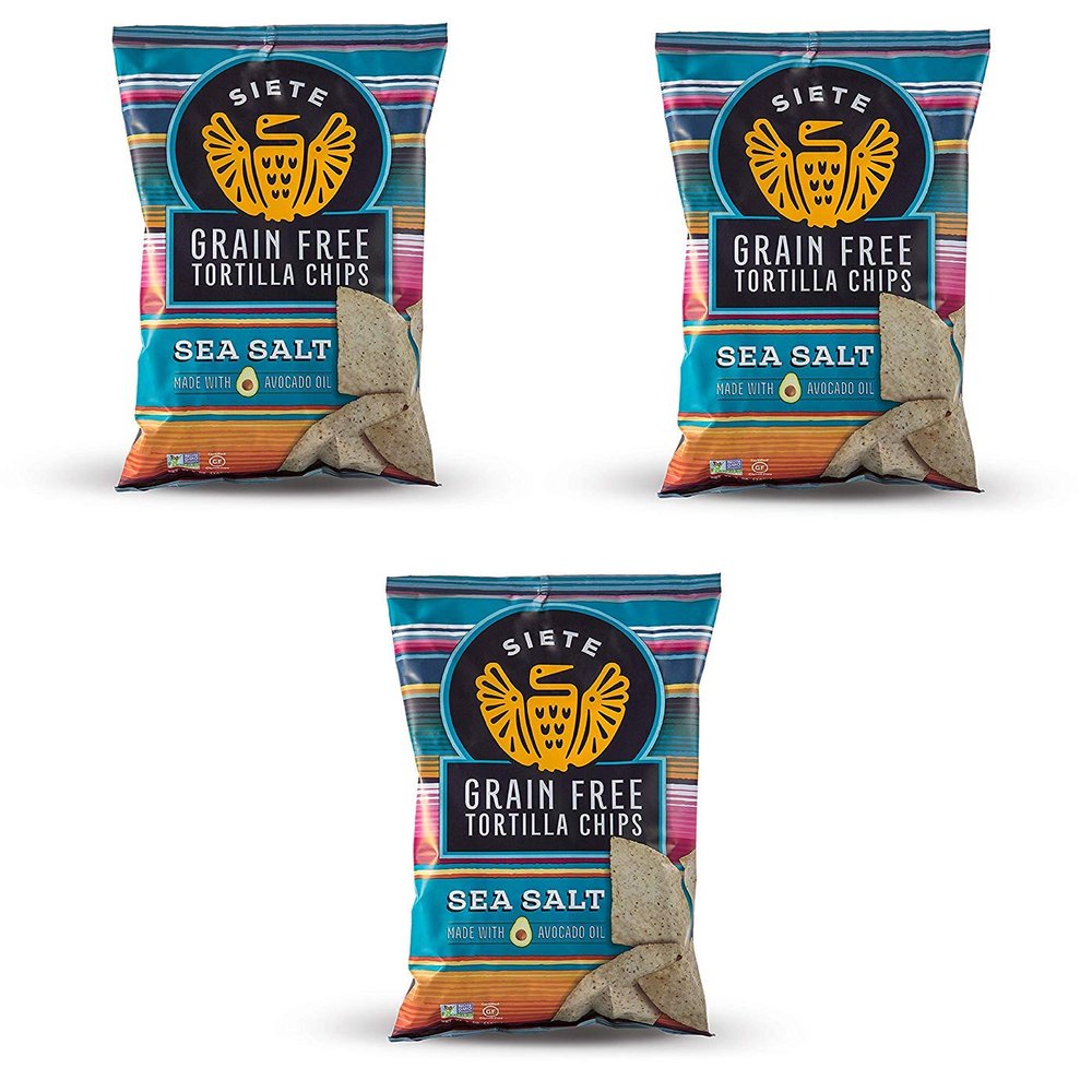 Siete Sea Salt Grain Free Tortilla Chips, 5 oz bags, 3-Pack
