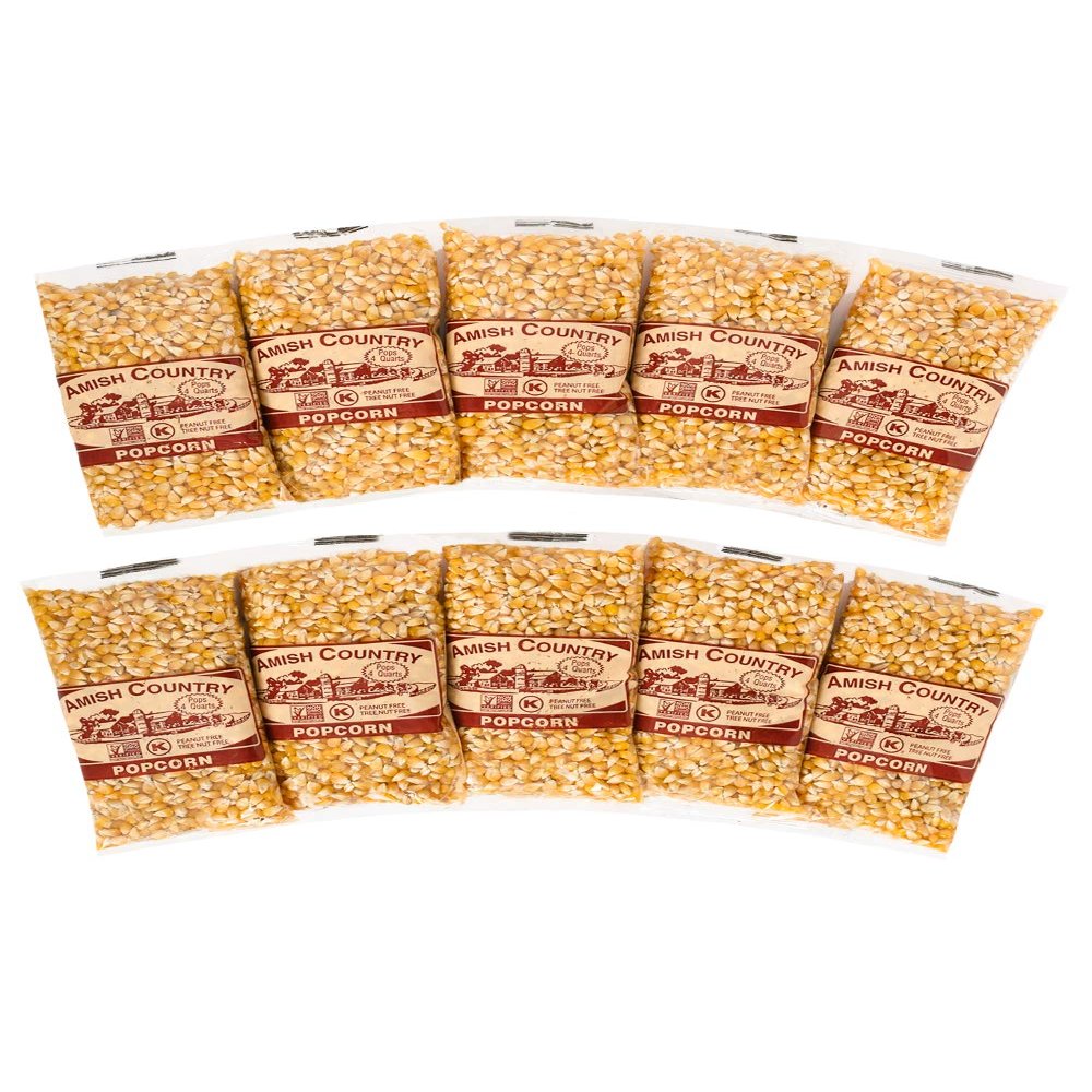 Amish Country Popcorn | 10-4oz Bags - Ladyfinger Popcorn | Old Fashioned, Non-GMO and Gluten Free