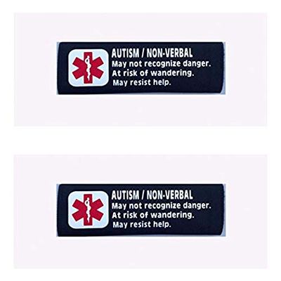2 Pack Non-Verbal Autism Car Seat Harness - Backpack Strap Medical Alert Cover (Black)