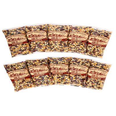 Amish Country Popcorn | 10-4 oz Bags | Rainbow Popcorn Kernels | Old Fashioned, Non-GMO and Gluten Free