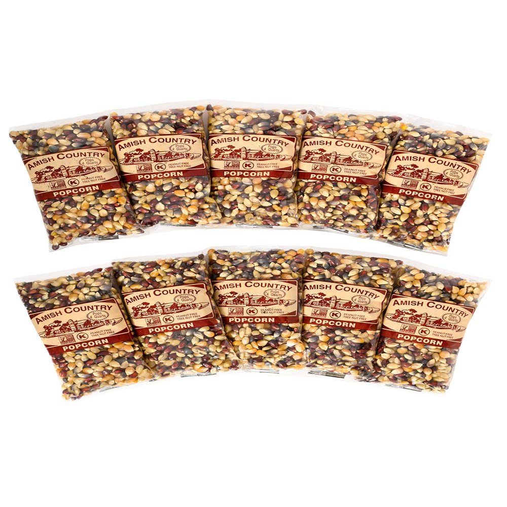 Amish Country Popcorn | 10-4 oz Bags | Rainbow Popcorn Kernels | Old Fashioned, Non-GMO and Gluten Free