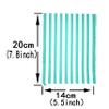 Clear Plastic Cellophane Treat Bags - Turquoise White Stripes Party Favors Cello Bags Wedding Baby Shower Birthday Party Cookie Candy Treat Favors Bags, 100pc view 2