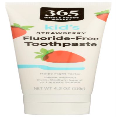 365 by Whole Foods Market, Kid's Fluoride-Free Toothpaste, Strawberry, 4.2 Ounce