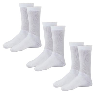 Ames Walker AW 130 Coolmax Crew Socks 20-30 mmHg (3 Pack) White M