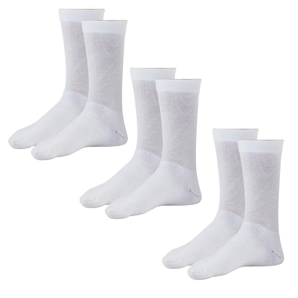 Ames Walker AW 130 Coolmax Crew Socks 20-30 mmHg (3 Pack) White M