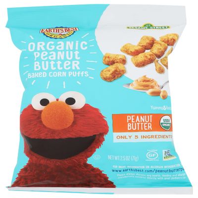 Earths Best Organic Nut Butter Corn Puffs, 2.5 OZ