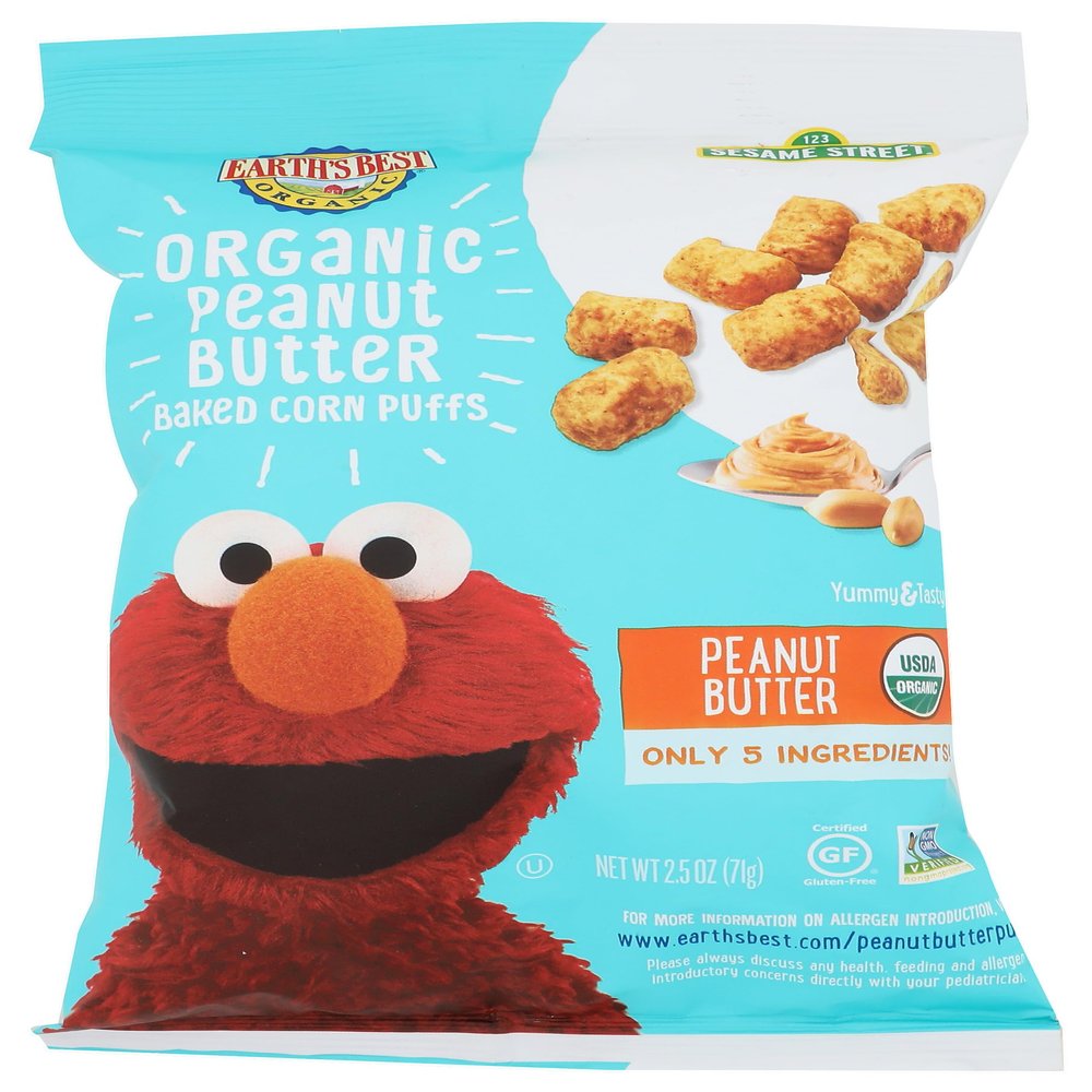Earths Best Organic Nut Butter Corn Puffs, 2.5 OZ