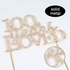100 Years Loved Crystal Cake Topper For 100 Years Birthday Or 100th Wedding Anniversary Rhinestone Metal Party Decoration Gold view 2