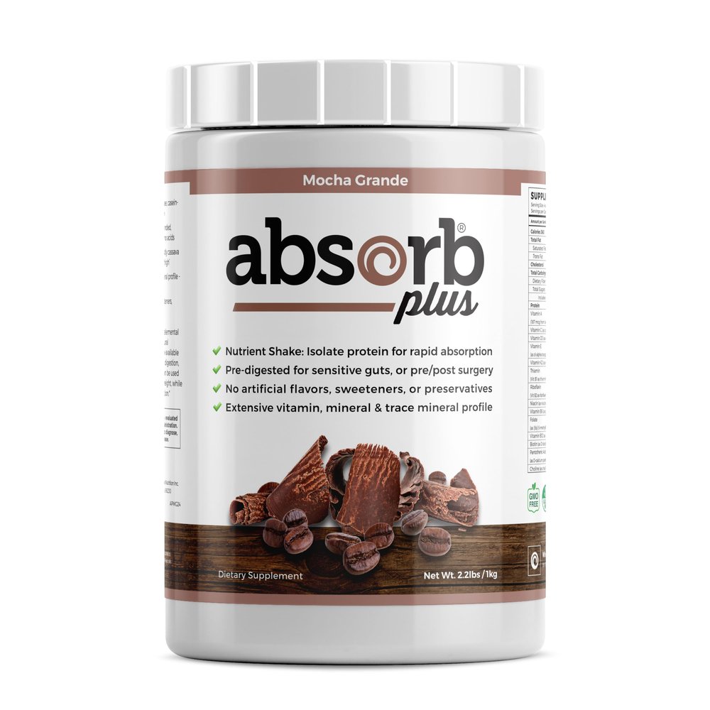 Absorb Plus Isolate Protein - Diet Supplement for Improved Gut Health, Extra Nutritional Support, Non-GMO, Gluten-Free, Lactose-Free, Casein-Free (2.2 Lbs, Mocha Grande)