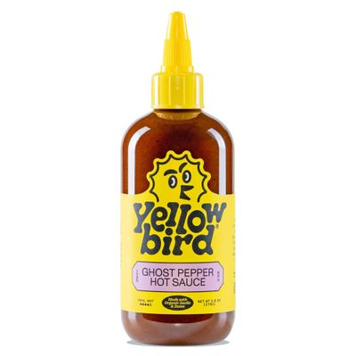 Yellowbird Made w/ Organic Ghost Pepper Hot Sauce 9.8 oz. Pantry Size (Real Hot | 1 Bottle | Made w/ Organic Tomatoes, Garlic, & Dates)