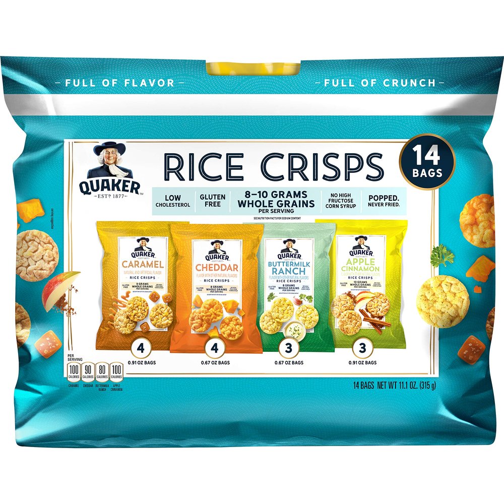 Quaker Rice Crisps Sweet & Savory Variety Pack, 14 Count