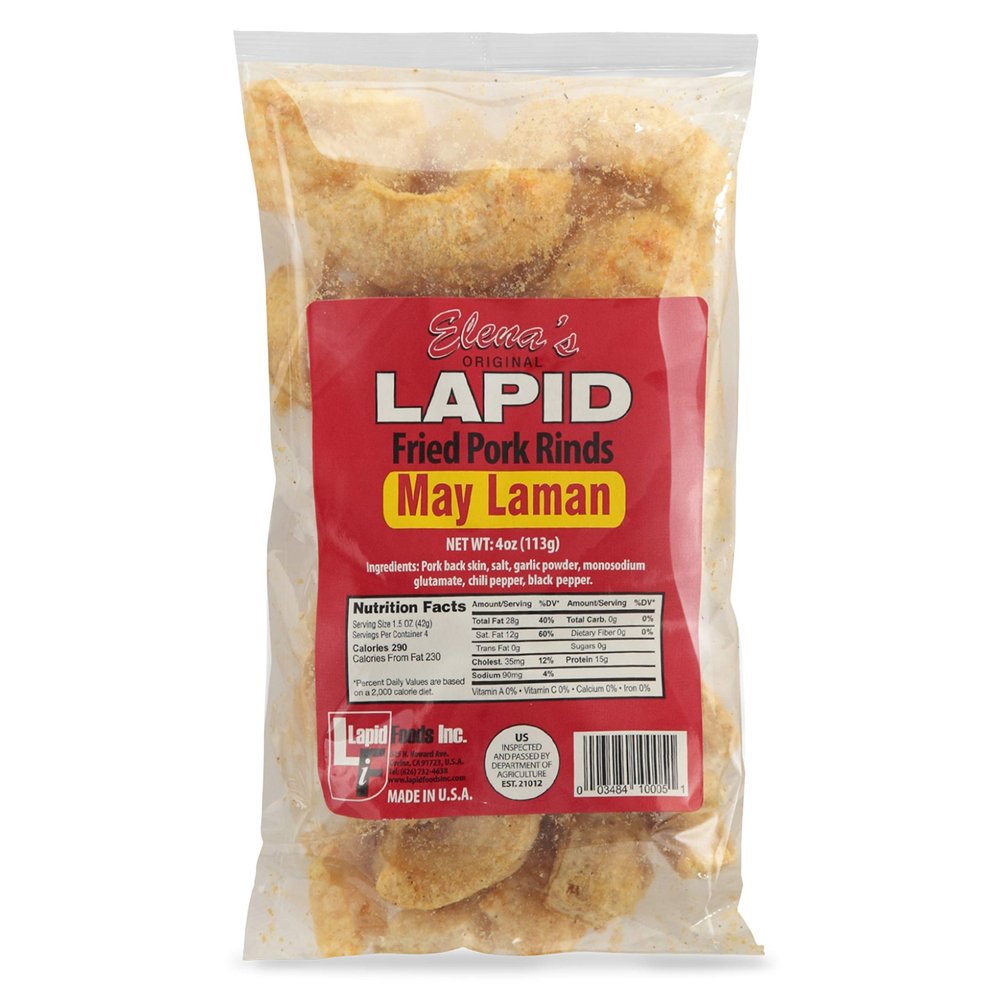 Elenas Lapid Fried Pork Rinds May Laman flavor pack of 2