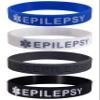 Max Petals - Epilepsy Medical Alert ID Silicone Bracelet Wristbands - 4 Pack - Adult Size view 1