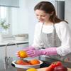 LANON 3 Pairs wahoo Skin-Friendly Cleaning Gloves, Dishwashing Kitchen Gloves with Cotton Flocked Liner, Reusable, Non-Slip, Mauve Mist, Medium view 3