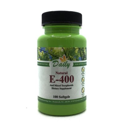Daily Manufacturing All Natural Vitamin E-400 IU (268 mg) 100 softgels