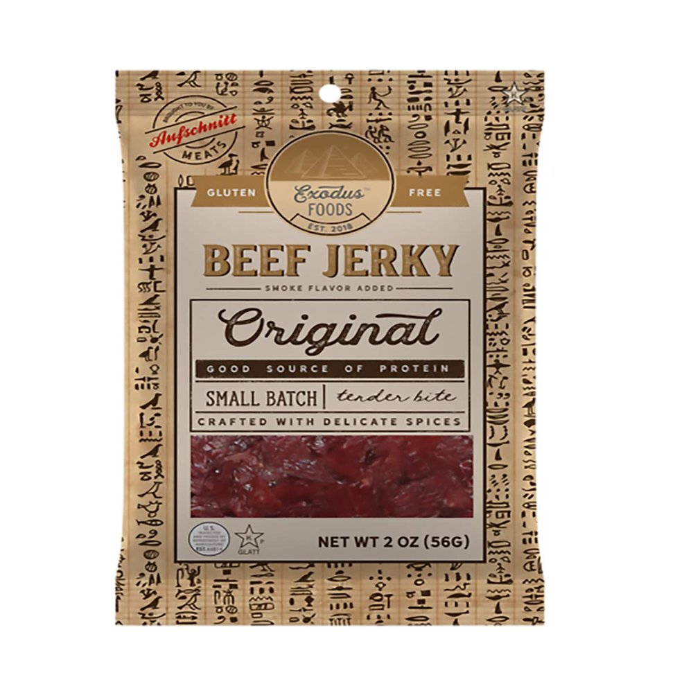 Exodus Passover Beef Jerky | Kosher (Star-K Certified) | Gluten Free (Original, 12 Pack) | By Aufschnitt Meats