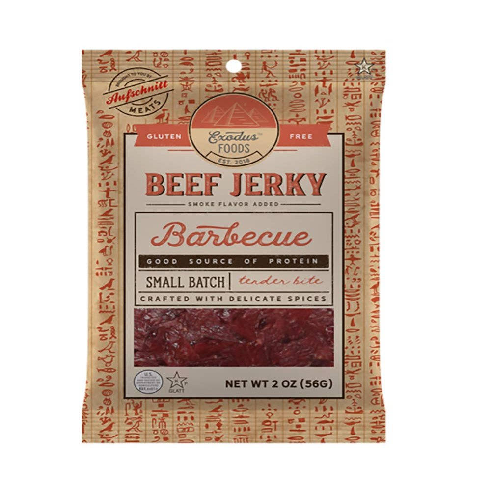 Exodus Passover Beef Jerky | Kosher (Star-K Certified) | Gluten Free (BBQ, 24 Pack) | By Aufschnitt Meats