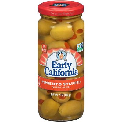 Early California Pimento Stuffed Queen Olives, 7 Ounce -- 12 per case.