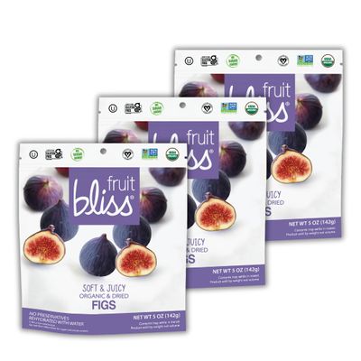 Organic Turkish Figs Dried Fruit Snacks, Sweet, Soft & Juicy Sun-Dried Figs  Healthy Snacks for On The Go  Organic Figs Treats are Non-GMO, Gluten-Free, Vegan Fig Snacks (3 Pack - 5 oz. Each)