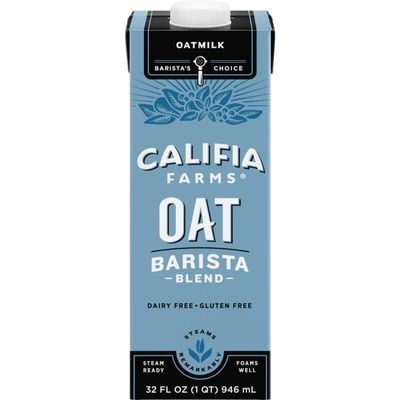 Califia Farms - Oat Barista Blend Oat Milk, 32 Oz, Dairy Free, Vegan, Plant Based, Gluten Free, Non GMO, Milk Frother, Coffee Creamer