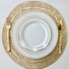 " OCCASIONS " 240 Plates Pack, Heavyweight Disposable Wedding Party Plastic Plates (9'' Luncheon Plate, White & Gold Rim) view 4