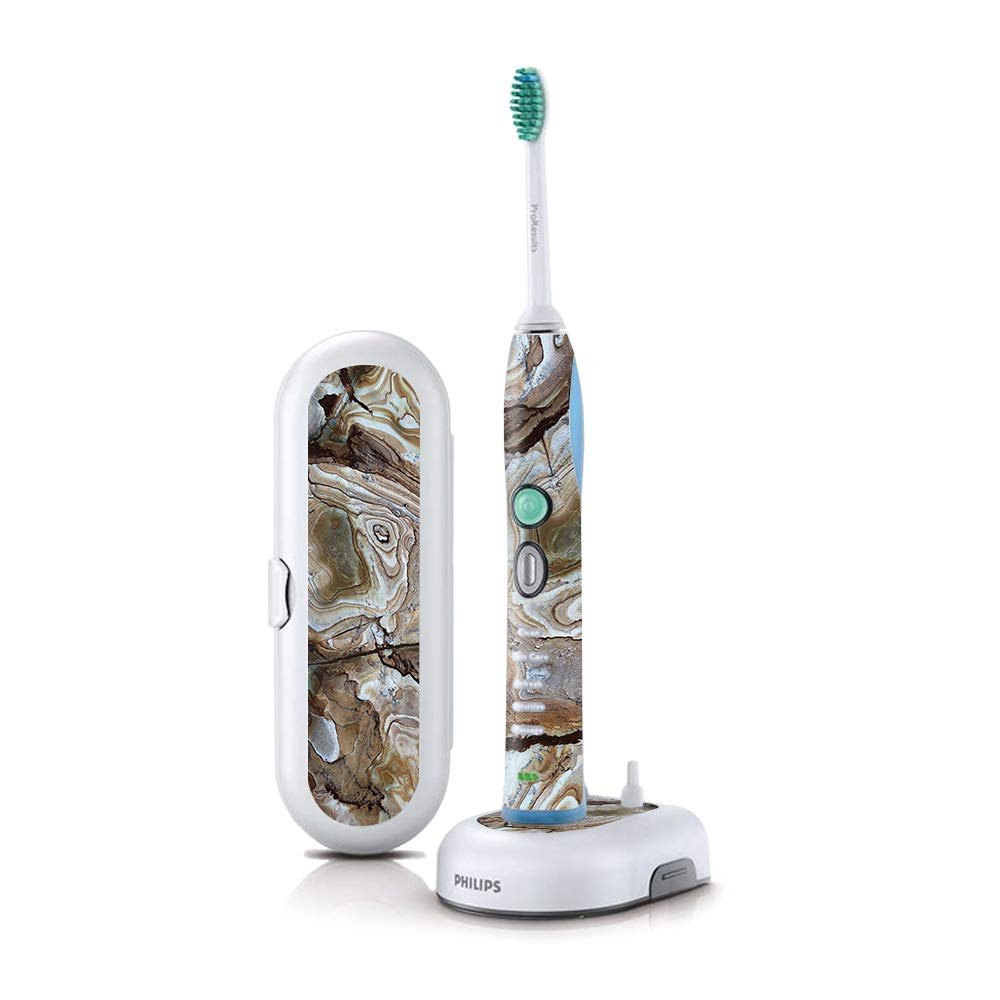 MightySkins Skin Compatible with Philips Sonicare 7 Series FlexCare+ Rechargeable - Brown Marble | Protective, Durable, and Unique Vinyl Cover | Easy to Apply, Remove | Made in The USA