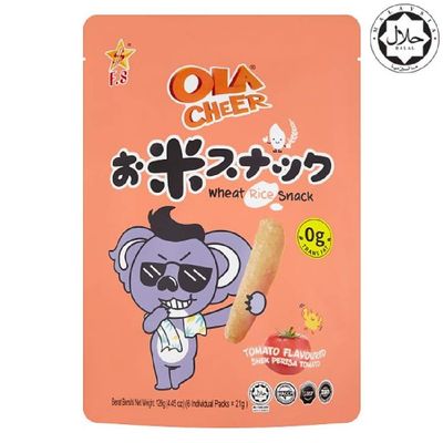 Ola Cheer Wheat Rice Snack 126g (Tomato Flavoured, 1 Pack)