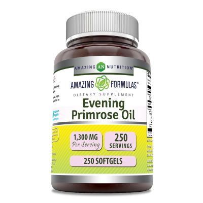 Amazing Formulas Evening Primrose Oil 1300mg, 10% GLA, Softgels Supplement | Hexane Free Cold Pressed Oil | Non-GMO | Gluten Free (250 Count)