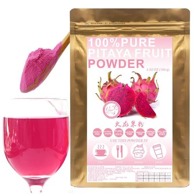 100% Pure Natural Plant Pitaya Powder,  Dragon Fruit, Great for Drinks Meal Powder, Delicate 100G