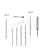 OM Industries 6 Sacred Solfeggio Healing Tuned Pipes Louder Than Tuning Fork with Mallet & Hand Stand view 1