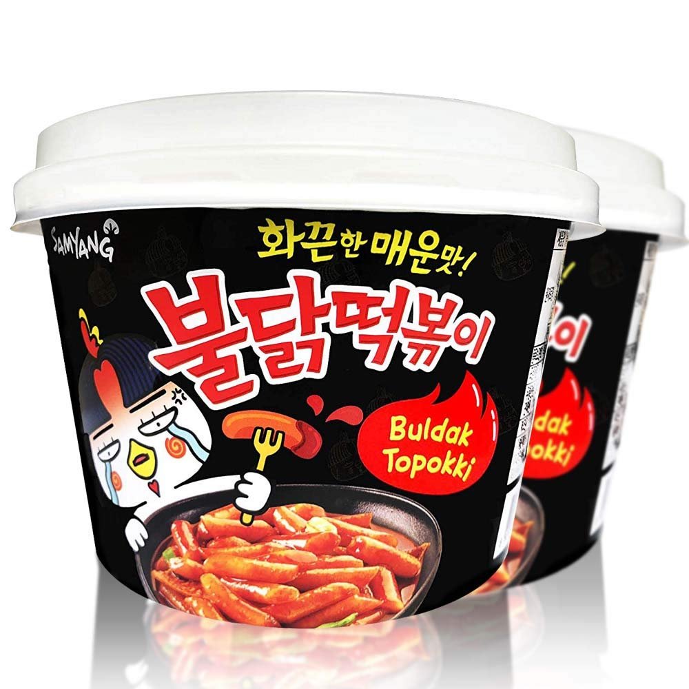 Buldak Tteokbokki 2Pack Korean Rice Cake Instant Korean Snack Tteok Tteokbokki Rice Cake (Spicy)