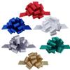 Christmas Gift Pull Bows Variety Pack - 5" Wide, Set of 30, Presents, White, Red, Emerald Green, Royal Blue, Silver, Gold, Wreath, Gift Basket, Birthday, Decoration, Fundraiser, Easter view 1