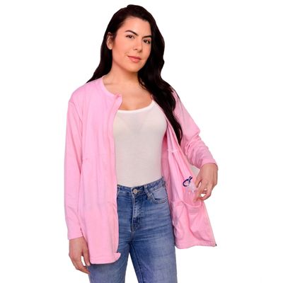 Inspired Comforts Mastectomy Recovery Shirt with Drain Pockets & Drainage Tube Fasteners, Pink 2XL