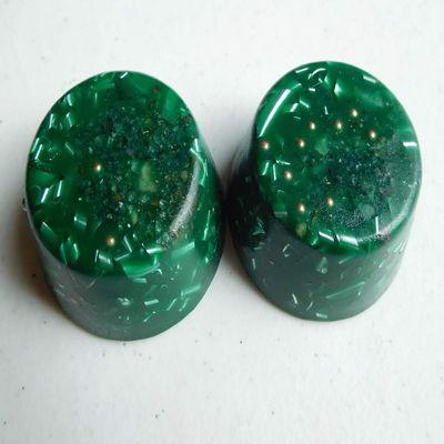 2 Emerald Green Small Tower Buster Crystal Orgone Generator Energy Accumulator 528Hz/7.83Hz/Advance Harmonics Many Beautiful Ingredients and Colors!! (Emerald Green)
