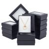 NBEADS 24 PCS Black Gift Boxes with Window Presentation Box with Padding - Birthday Gift Box - Necklace Box Earring Box Ring Box Cardboard Jewelry Boxes 3.54"x2.56"x1.1" view 1