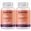 BESTVITE SAM-e 200mg Stabilized (120 Vegetarian Capsules) (60 x 2) - Easy to Swallow Capsule Form - No Enteric Coat Needed - No Stearates - No Fillers - Vegan - Non GMO - Gluten Free view 1