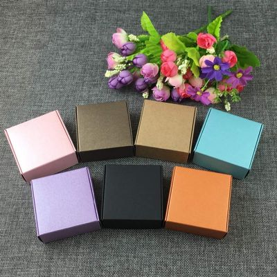 ShineBear 50pcs/lot Kraft Paper Box Packaging Rectangle Gift Paper soap Box Packaging Kraft Gift Cardboard Box - (Color: Blue)
