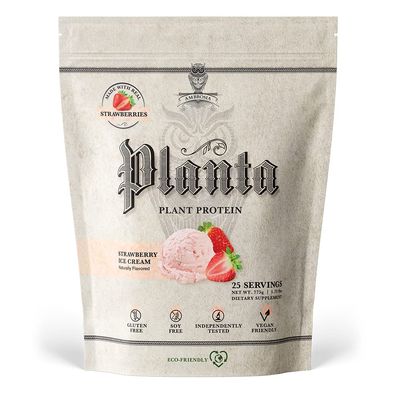 Ambrosia Planta - Plant-Based Protein Powder 20g | Dairy Free Vegan Protein Powder with BCAA Amino Acids | Keto-Friendly, No Added Sugar | 25 Servings | Strawberry Ice Cream