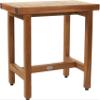 24" Spa Lotus Teak Shower Bench with Elevated Height view 1