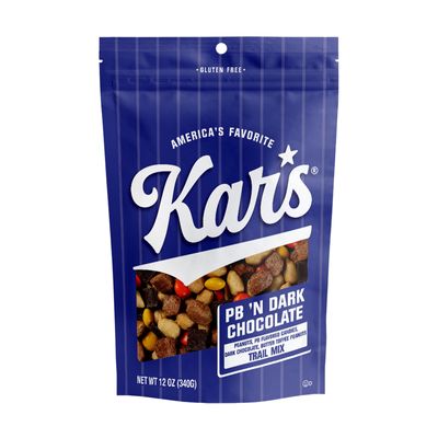 Kar's Nuts Peanut Butter 'N Dark Chocolate Trail Mix Snacks - Roasted Peanuts, Peanut Butter Candies, Dark Chocolate & Butter Toffee Peanuts, 12 oz Resealable Pouch (Pack of 6)