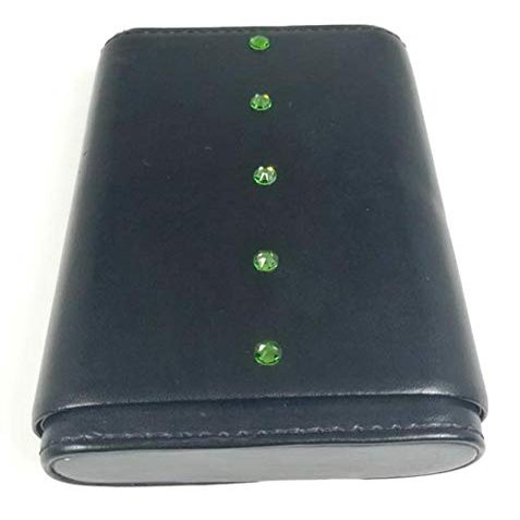 Aficionada Style 5 Cigar Leather Humidor - Fern Green