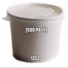 [500 Count] 12 oz Disposable White Paper Soup Containers with Plastic Lids - Half Pint Ice Cream Containers, Frozen Yogurt Cups, Restaurant, Microwavable, Take Out, to Go Deli Containers, Recyclable view 1